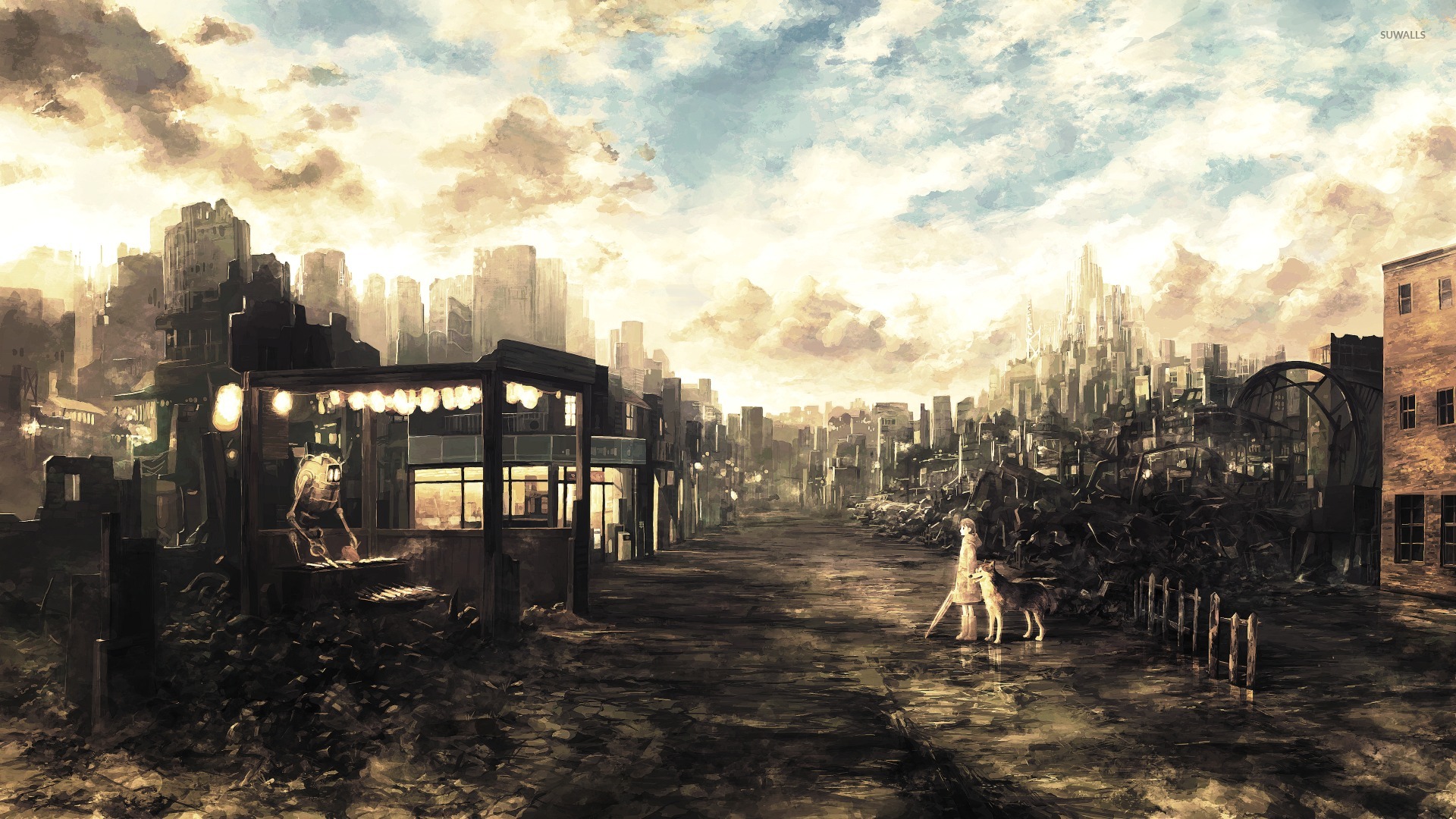 Current world events inspired me to make some post apocalyptic 1080p art  with cute anime girls. : r/StableDiffusion