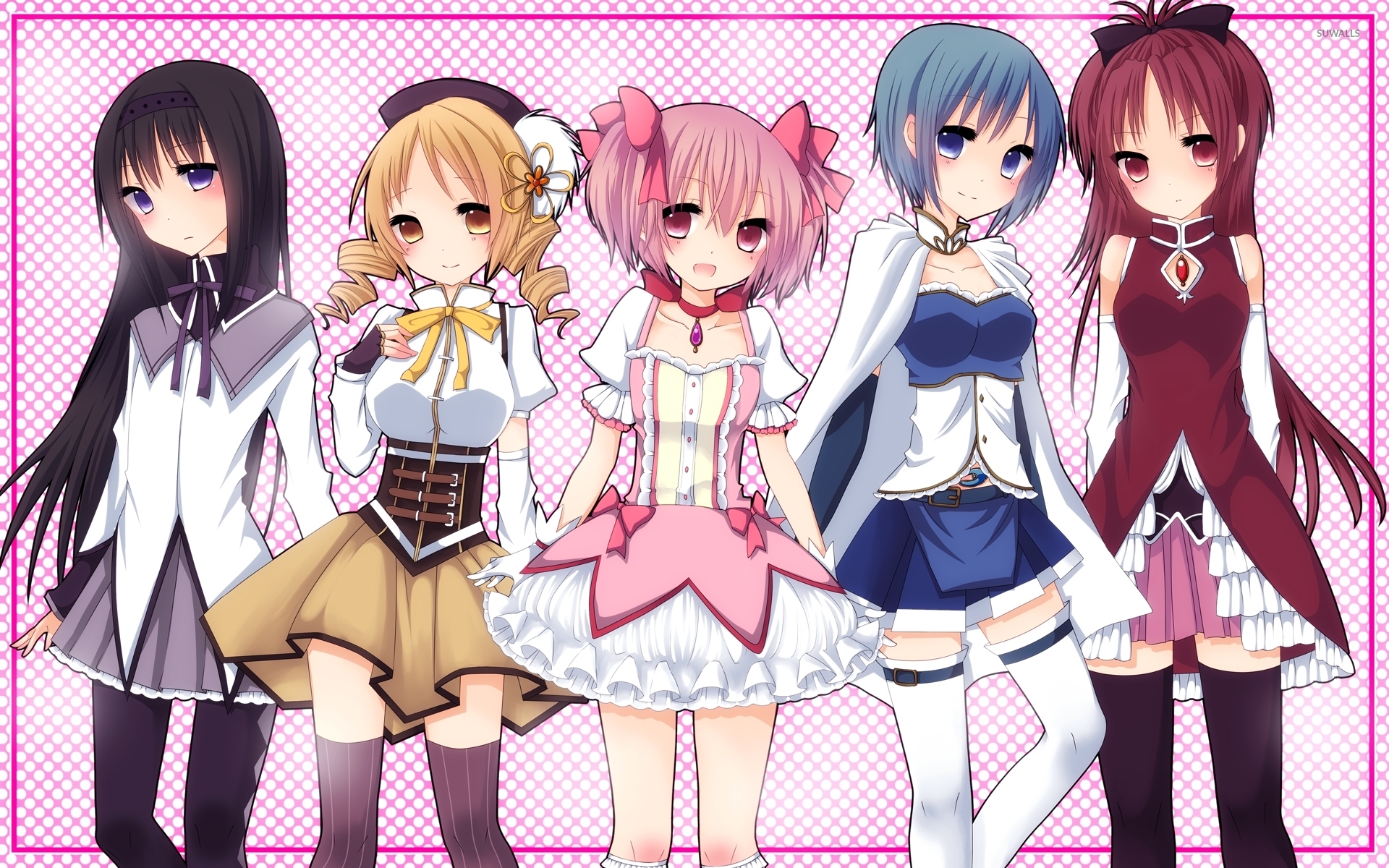 Puella Magi Madoka Magica female characters wallpaper - Anime