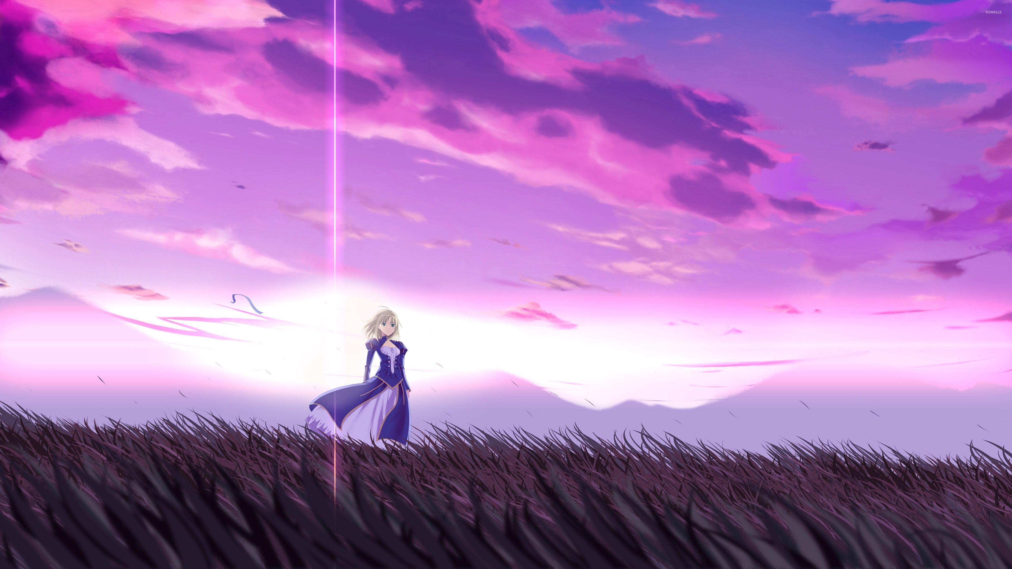 Poster Déroulant Fate Stay Night Saber Lily - Kakemono 100x40cm - Déco Geek Pour Chambre