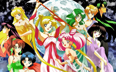 Sailor Moon character gathering Wallpaper