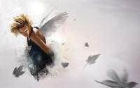 Blonde angel in dark clothes wallpaper 1920x1200 jpg