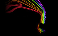 Face shaped rainbow lines wallpaper 1920x1080 jpg