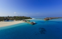 Amazing blue clear water near a Maldive resort wallpaper 1920x1080 jpg