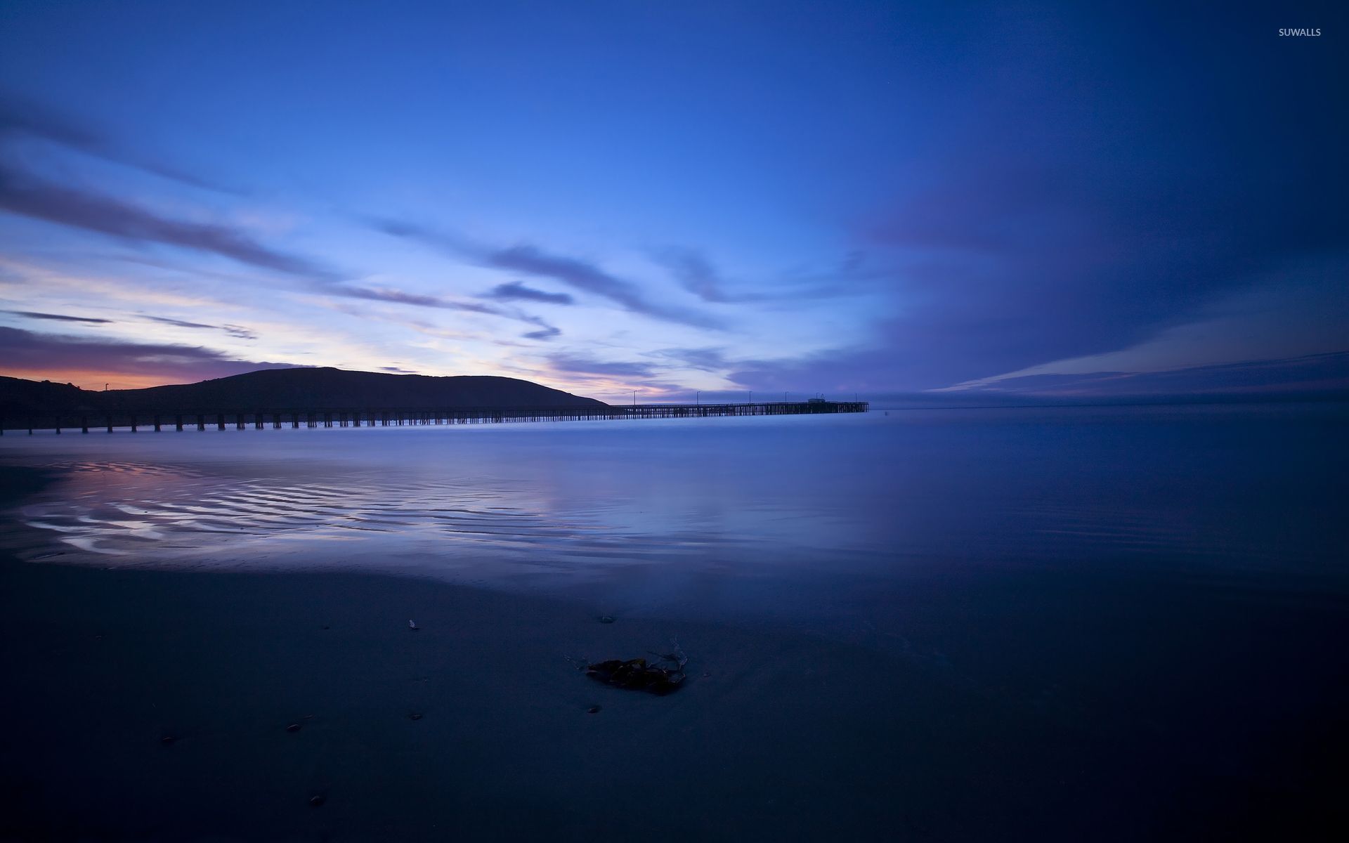 Blue Sunset On The Beach Wallpaper - Beach Wallpapers - #53908