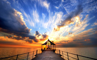 Pier at dusk wallpaper 2560x1600 jpg
