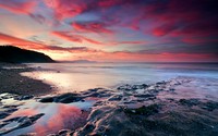 Red sunset at the ocean wallpaper 2560x1600 jpg
