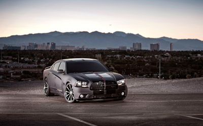 2014 Dodge Charger at sunset Wallpaper