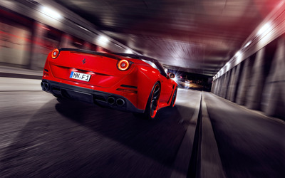 2015 Red Novitec Rosso Ferrari California in a tunnel wallpaper