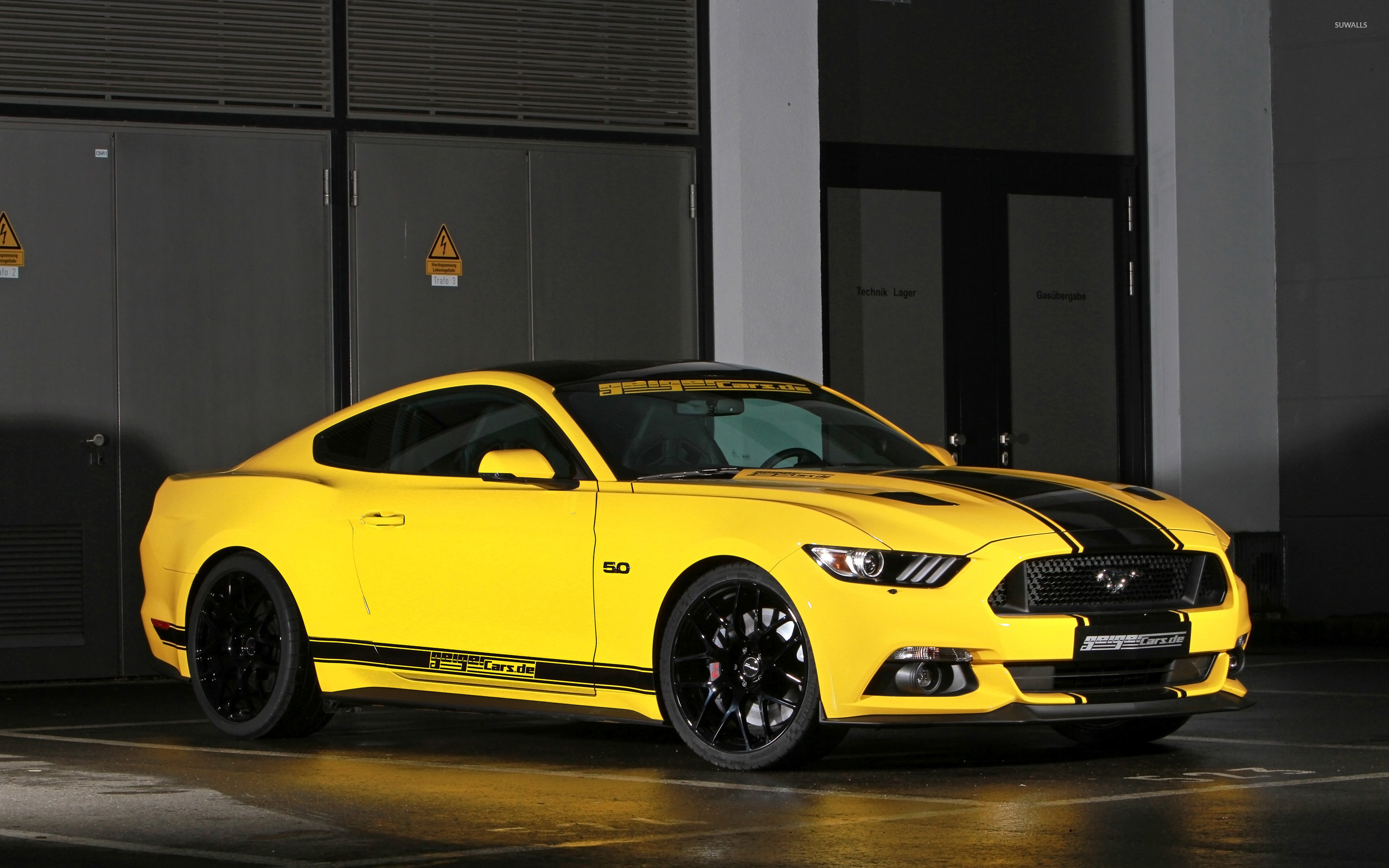 2015 Yellow Geigercars Ford Mustang Gt Side View Wallpaper Car