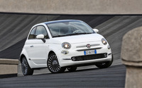 2016 White Fiat 500 parked front view wallpaper 2560x1600 jpg