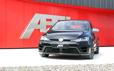 Black 2014 ABT Volkswagen Golf Mk7 front view wallpaper