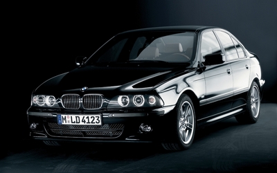 Black BMW 5 Series front side view Wallpaper