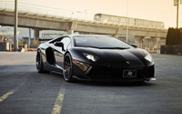 Black Lamborghini Aventador front view wallpaper 2560x1600 jpg