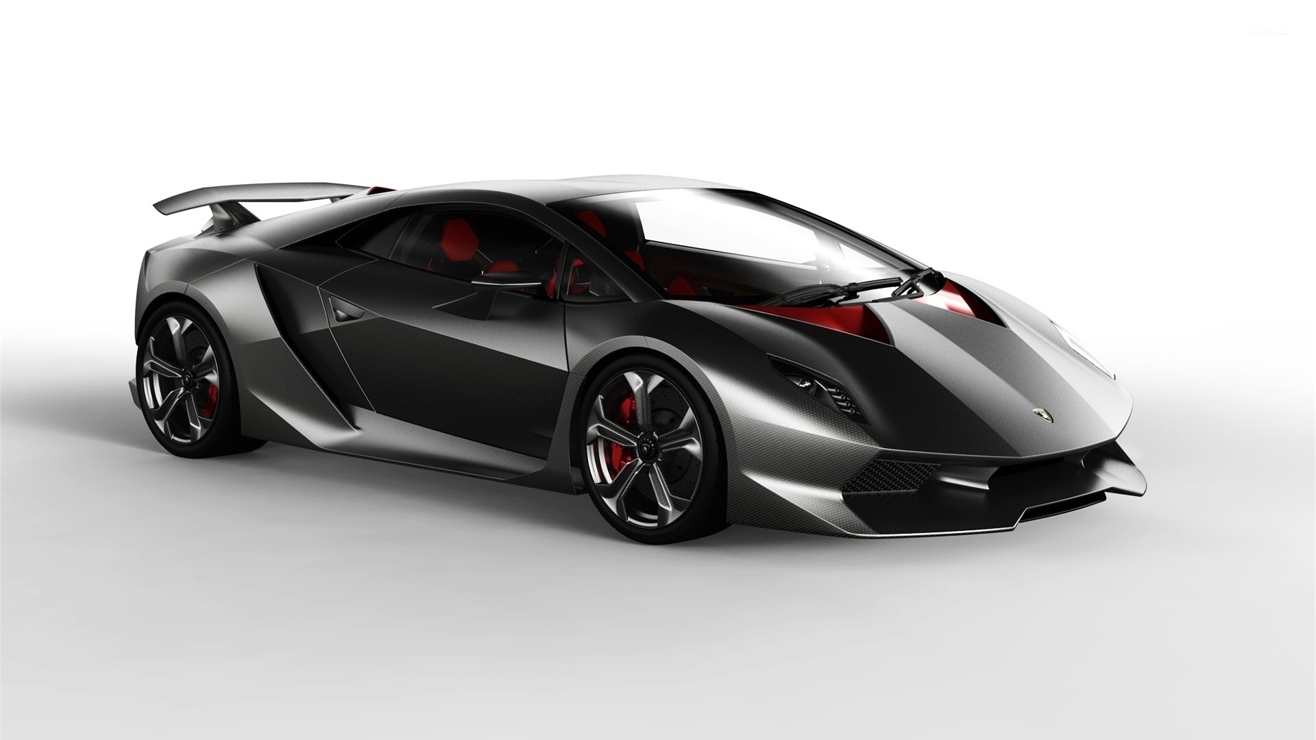 Front side view of a black Lamborghini Sesto Elemento wallpaper - Car