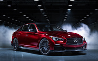 Front side view of a red Infiniti Q50 wallpaper 2560x1440 jpg