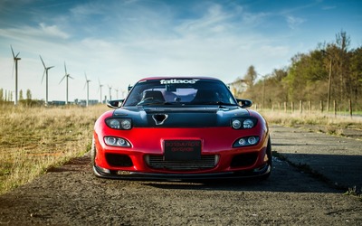 Front view of a Dorimuro's Garage Mazda RX-7 wallpaper