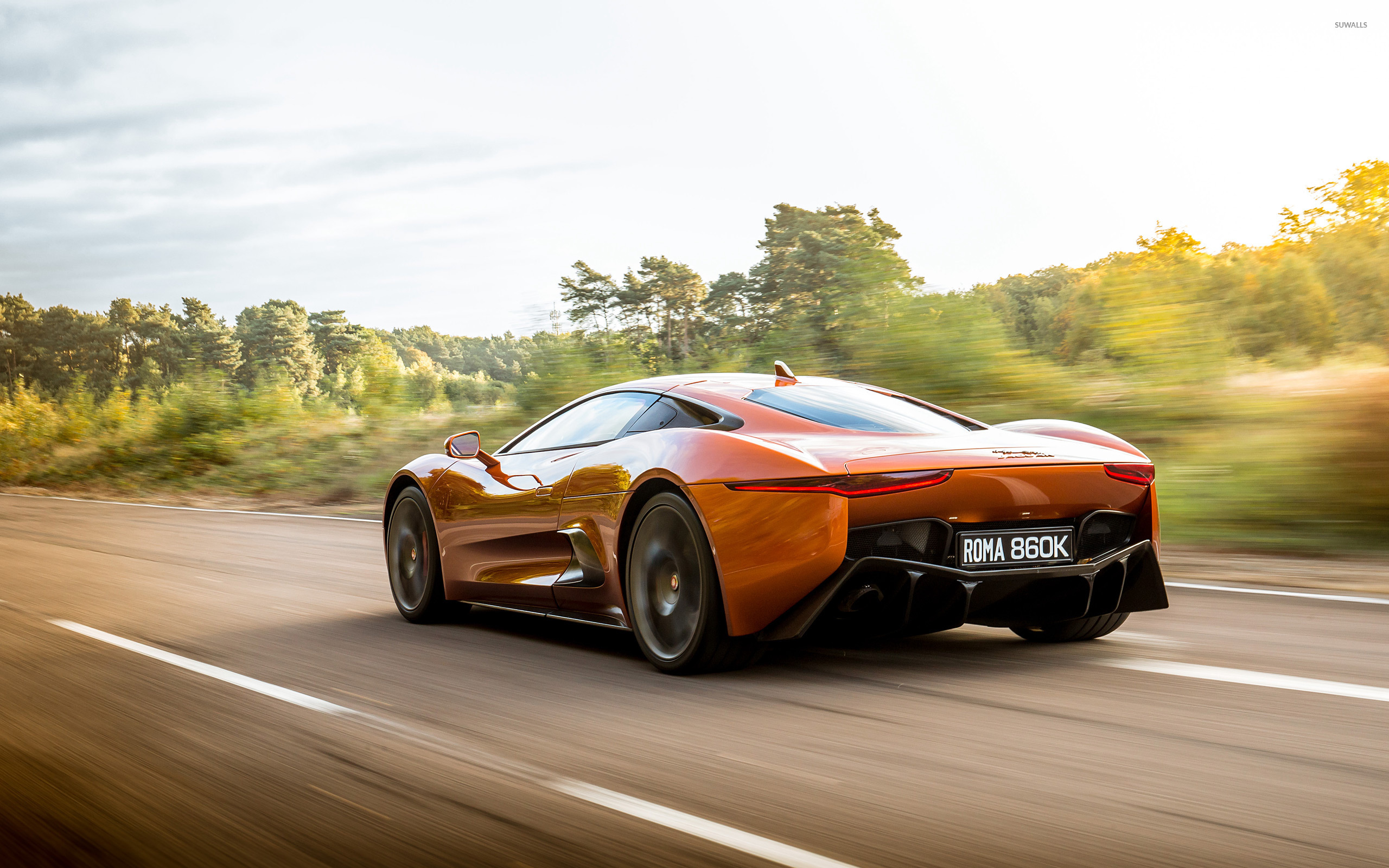 спортивный автомобиль оранжевые Jaguar C-X75 загрузить