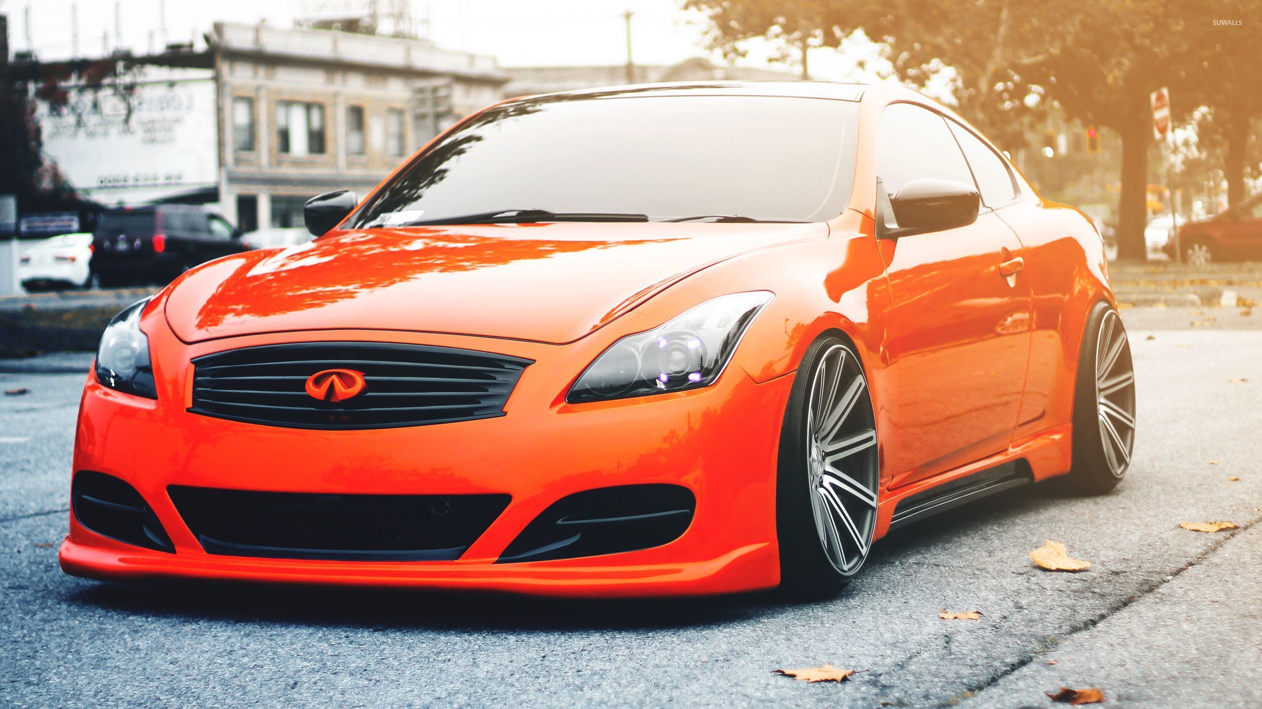 Orange Infiniti G37 coupe on the road wallpaper - Car wallpapers - #53187