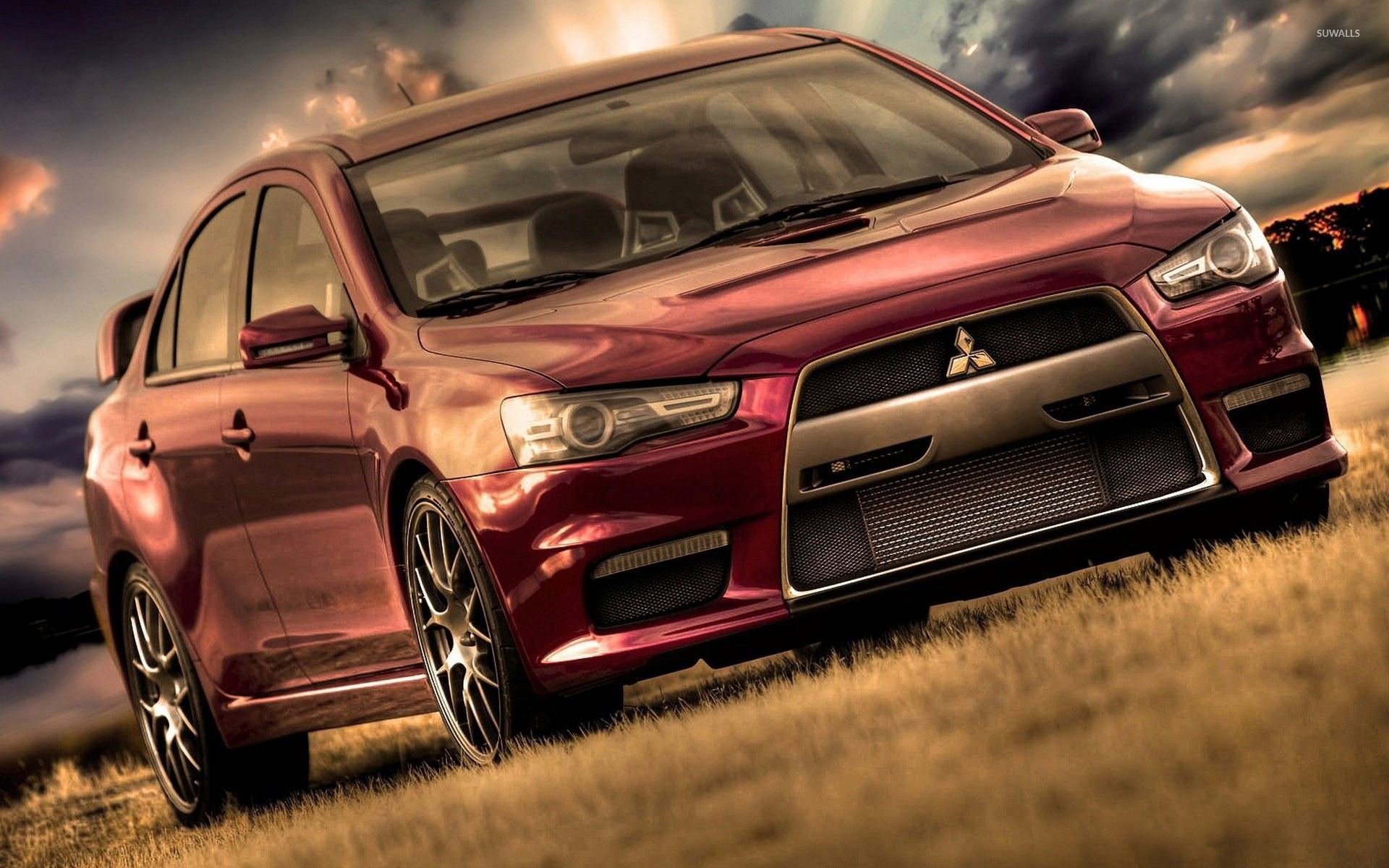 Red Mitsubishi Lancer Evolution Wallpaper Car Wallpapers 49316