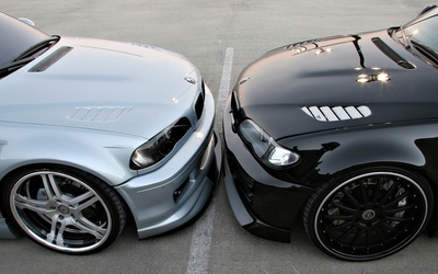 Silver vs black BMW M3 Wallpaper