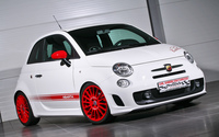 White Abarth Fiat 500 front side view wallpaper 2560x1600 jpg