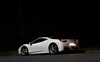 White Ferrari 458 Italia back side view at night wallpaper 1920x1200 jpg