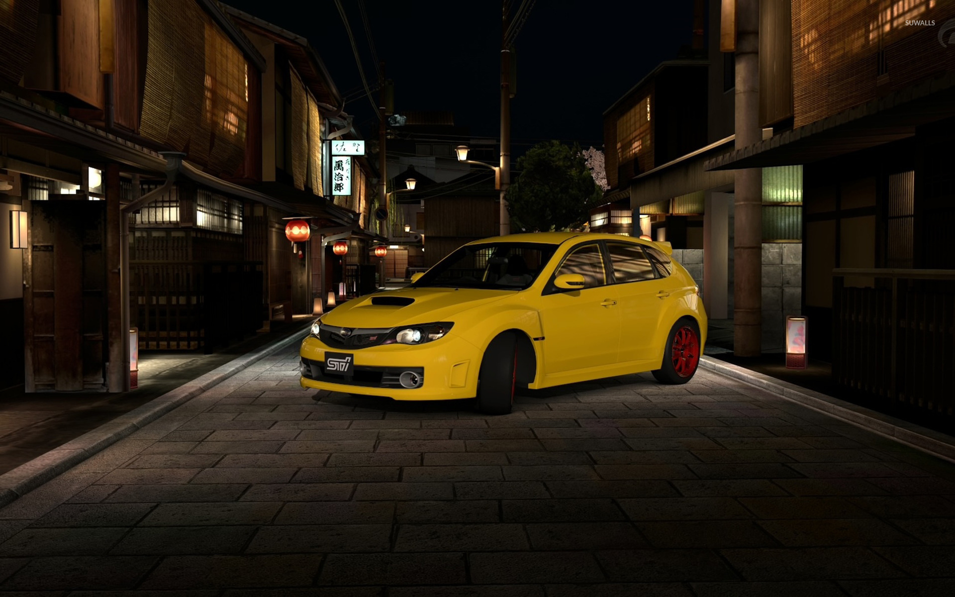 Yellow Subaru Impreza WRX STI in