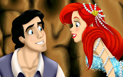 Eric and Ariel from The Little Mermaid wallpaper