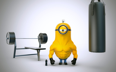 Minion with muscles wallpaper