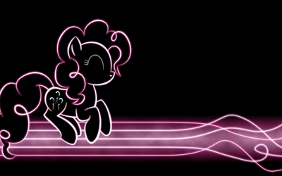 Pinkie Pie floating above a neon path - My Little Pony wallpaper