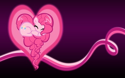 Pinkie Pie in a glowing heart - My Little Pony wallpaper