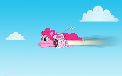 Pinkie Pie with a jet pack - My Little Pony wallpaper