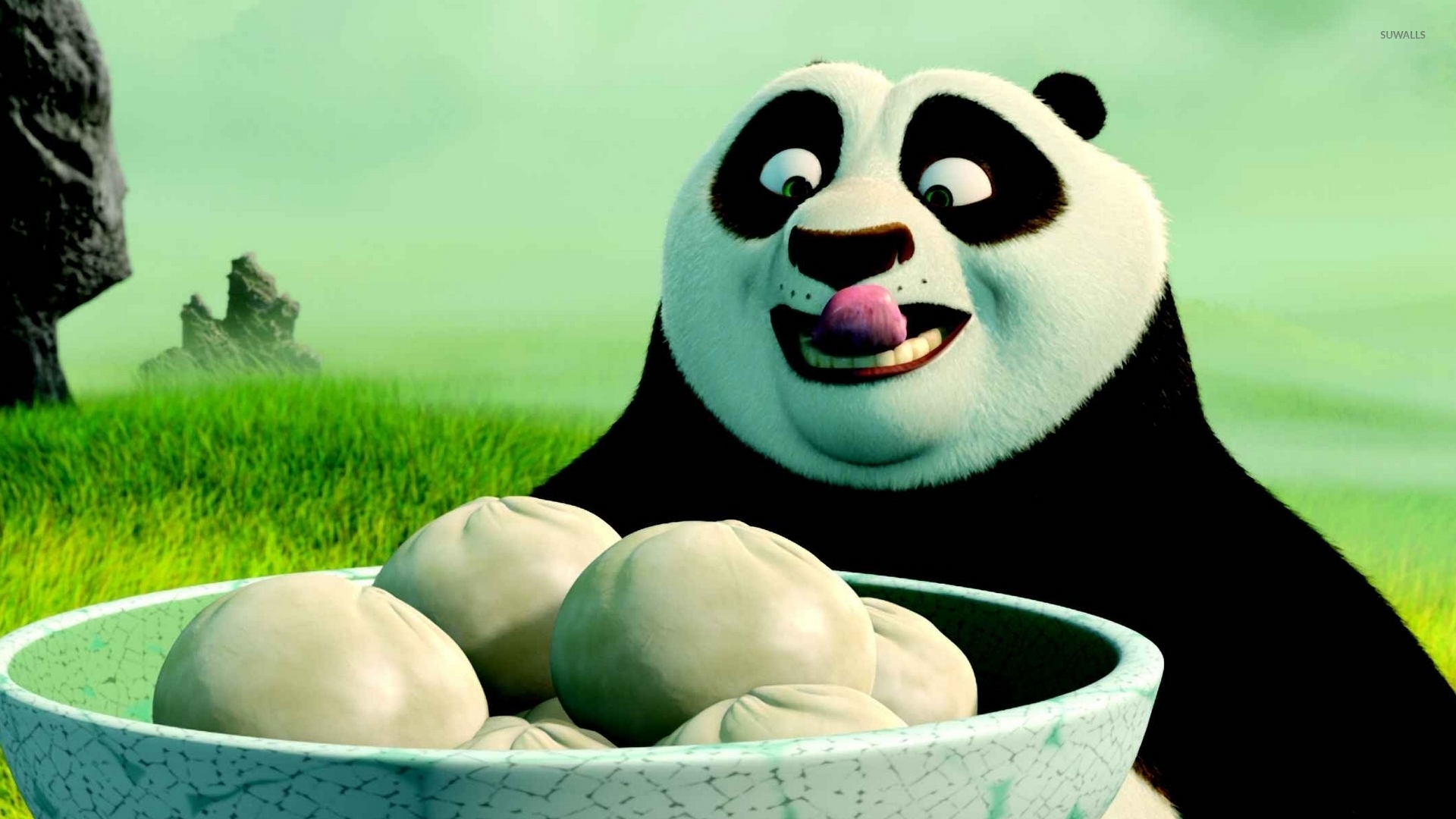 Po having dumplings - Kung Fu Panda wallpaper - Cartoon wallpapers - #51004