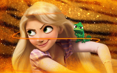 Rapunzel and Pascal - Tangled wallpaper