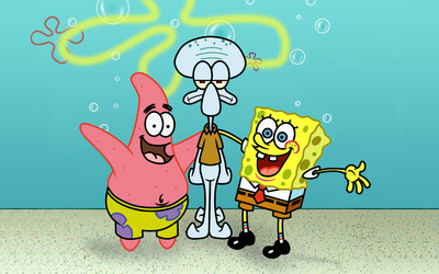 SpongeBob, Patrick and Squidward wallpaper