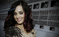 Katy Perry with blue and red strands wallpaper 1920x1200 jpg