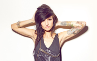 Lights with tattoos on her arms wallpaper 1920x1080 jpg