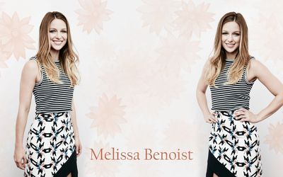 Melissa Benoist in a striped top wallpaper