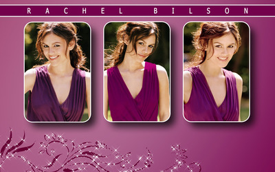 Rachel Bilson different poses in a purple top wallpaper