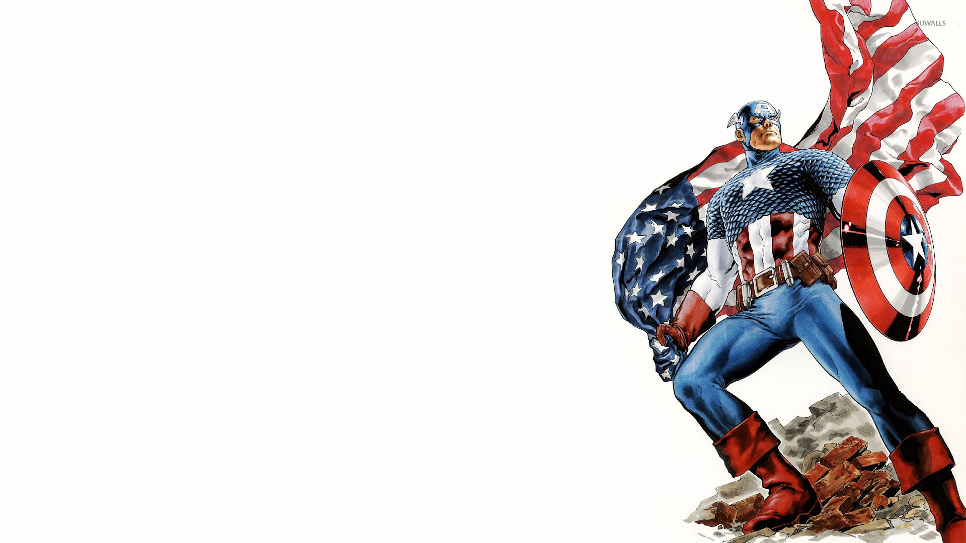 Captain America Holding The American Flag   Comic  S   Captain America Holding The American Flag 49449 1920x1080 