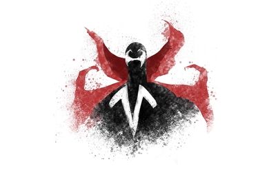 Red and black paint splash Spawn wallpaper