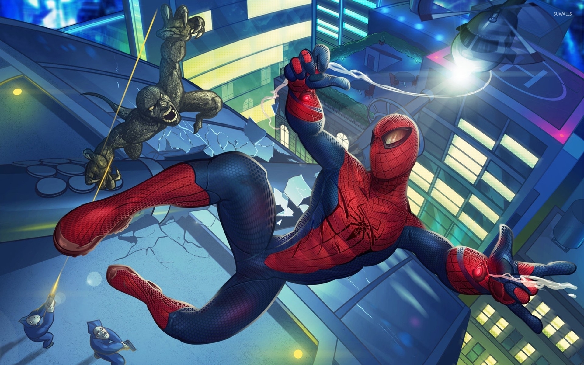Spider-Man fighting with a monster wallpaper - Comic wallpapers - #52513
