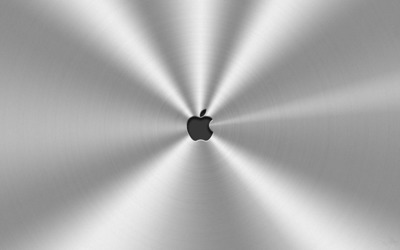 Apple logo surrounded by metal wallpaper