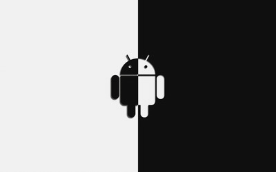 Black and white Android wallpaper