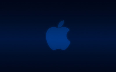 Blue Apple logo Wallpaper