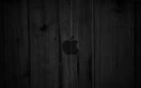 Dark gray Apple on the wooden panels wallpaper 1920x1080 jpg