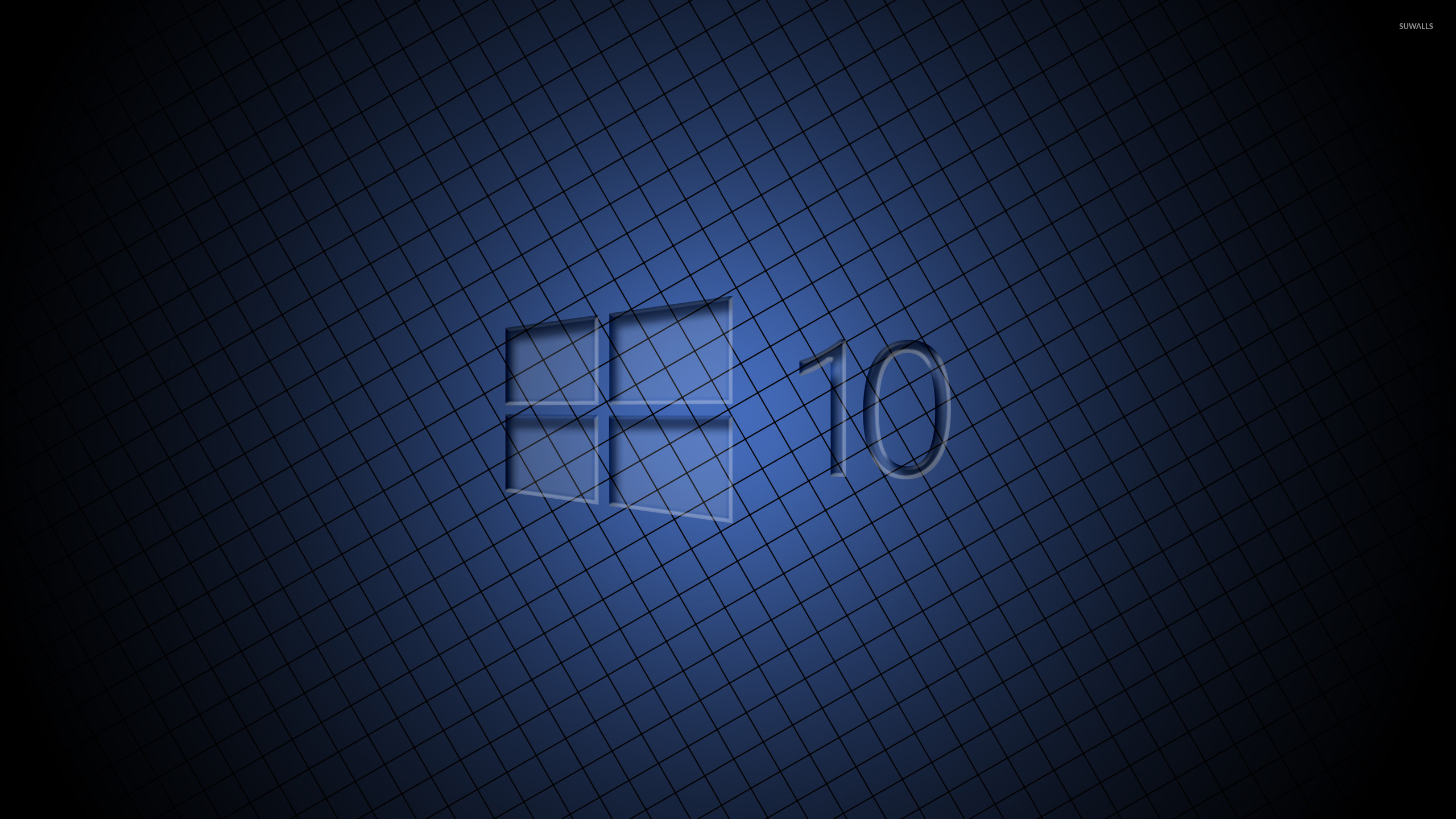 Glass Windows 10 on a blue grid wallpaper - Computer wallpapers - #46556