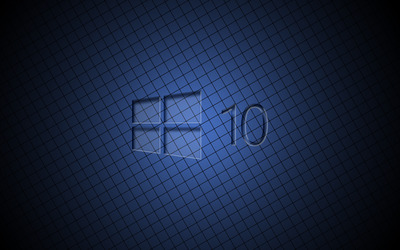 Glass Windows 10 on a blue grid wallpaper