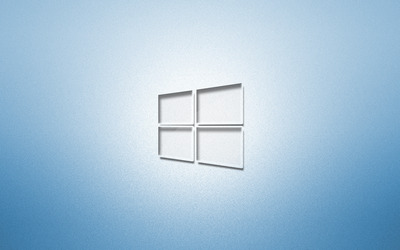 Glass Windows 10 on light blue wallpaper