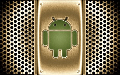 Golden Android logo wallpaper